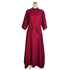 Hermes Red Cotton Prairie Maxi Dress