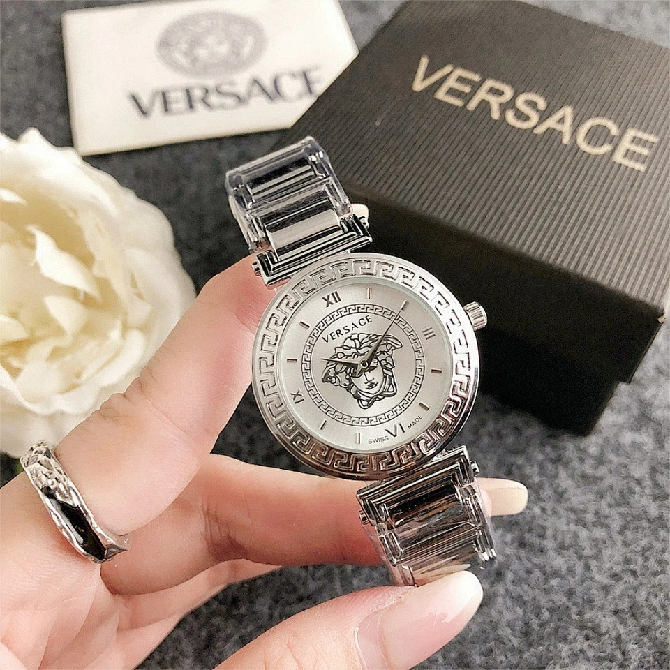 Женские элегантные кварцевые часы Versace - циферблат 32 мм, ремешок из сплава с коробкой - Изображение 3 из 4