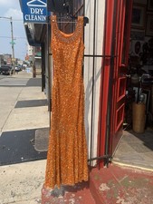 Orange Sequin Gown
