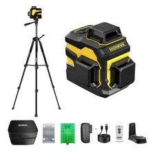 Laser Level with Tripod, 3x360° Cross Line Laser for Construction and Picture...