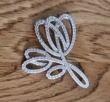 Swarovski Brooch Crystal Tulips Signed Rhodium-plated Elegant. Please See Info🌷