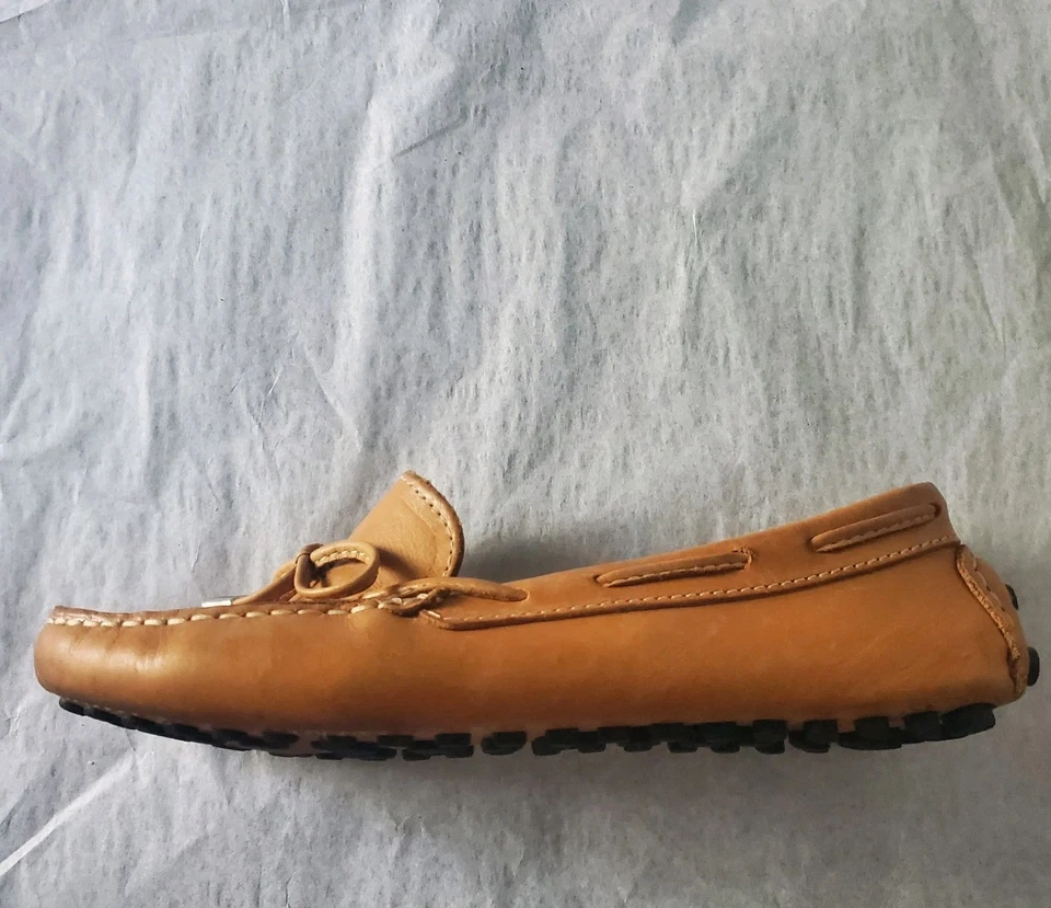 Mocasines de conducción Mercanti Fiorentini de cuero tostado para mujer 6,5B borla con lazo  Foto 2 de 4