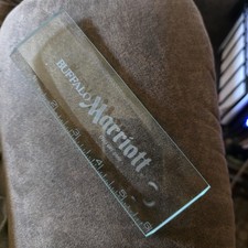Vintage 6" GLASS RULER Advertising Buffalo MARRIOTT Promotional