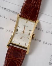 PATEK PHILIPPE 1593 Hour Glass 18K Gold Men's Vintage Watch 1957