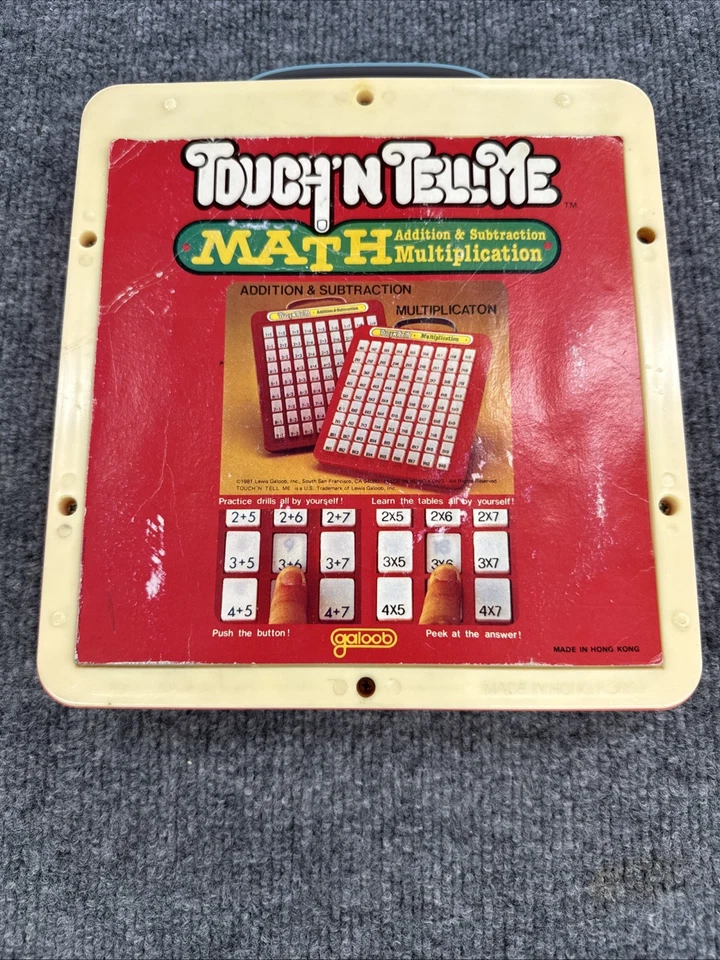 Herramienta de aprendizaje Touch N Tell Me matemáticas suma y resta de colección 1981 Galoob Foto 3 de 4