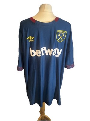 West Ham United FC 2018/19 Away Fußball Trikot Größe 4XL Fußball Trikot blau