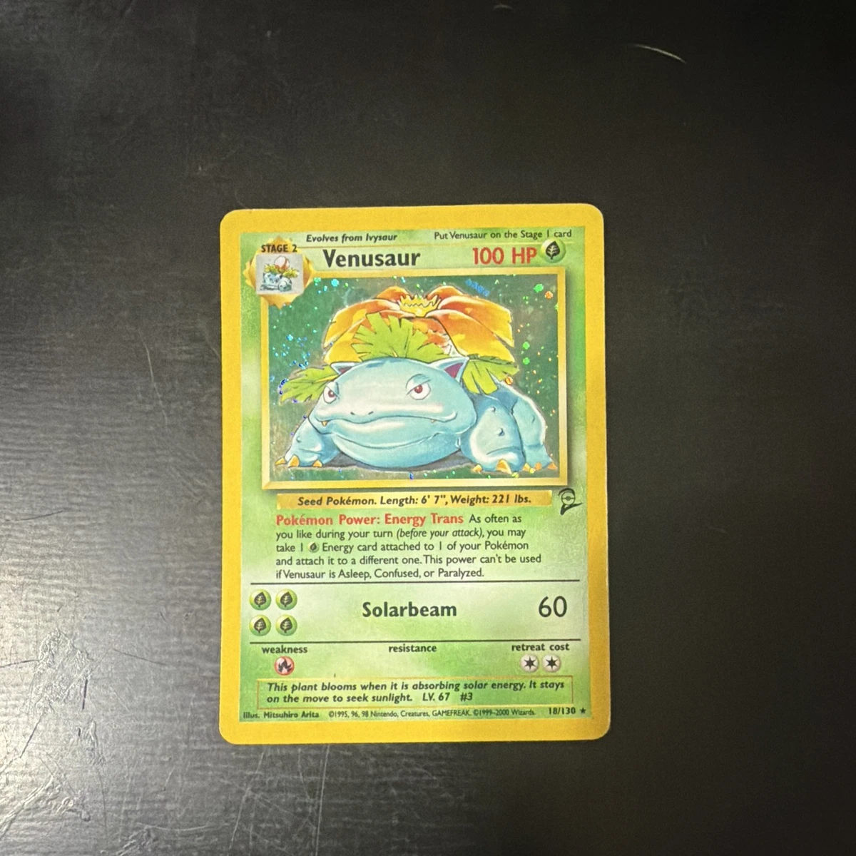 Venusaur Pokémon TCG Holo Rare Base Set Individual Collectible