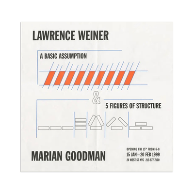 Lawrence Weiner ポスター Lawrence Weiner 1999 Offset Exhibition Poster 22×17in USA