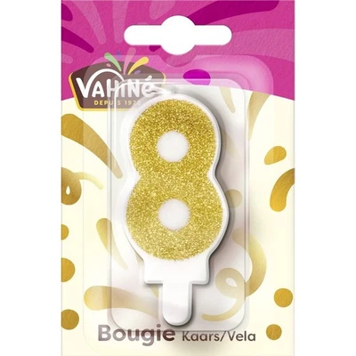 VAHINE bougie pour gâteau d'anniversaire chiffre 8 - Photo 1/2