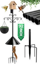 92 Inch Squirrel Proof Bird Feeder Pole, Heavy Duty Bird Feeder Stand, Adjustabl