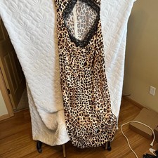 Leopard print maxi dress front cutout lace detail pretty little thing plus sz 12