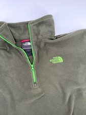 The North Face Pullover Men's Size Large Green 1/4 Zip Polartec Fleece Sweater