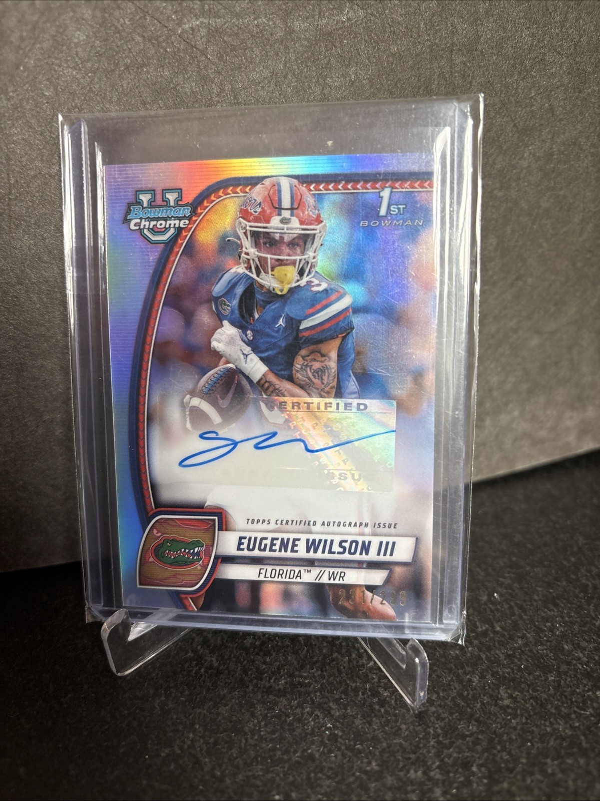 2024 Bowman University Chrome Refractor /299 Eugene Wilson III Auto