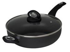 28cm Non-Stick Deep Sauté Pan with Glass Lid - Durable Easy-Clean Cooking Pan