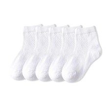 Children Cotton Socks Summer Thin Breathable Knit Mesh Soft Solid White Fashion