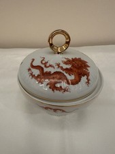 Zuckerdose handbemalt mit roten Mingdrachen von PGH Handgemalt