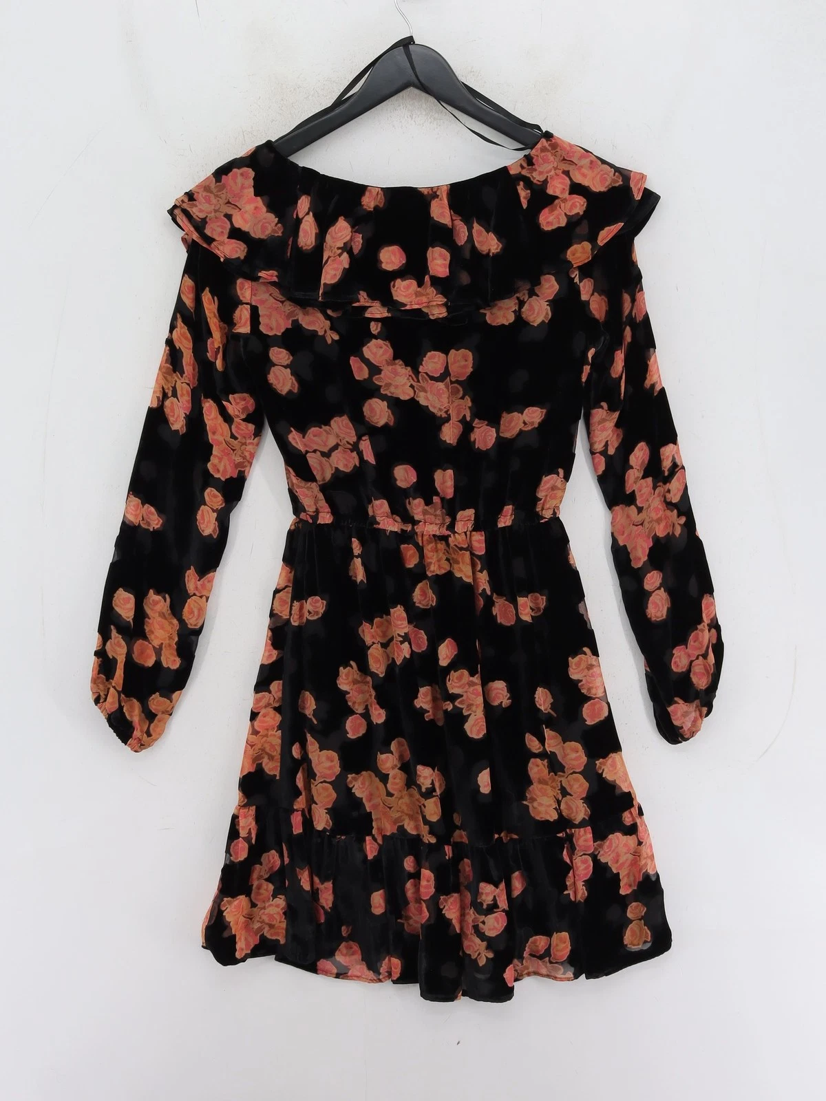 Abito midi donna Michael Kors XS nero viscosa con seta abito skater