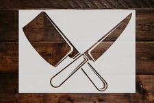 Knife and Cleaver Stencil - Art and Wall Stencil