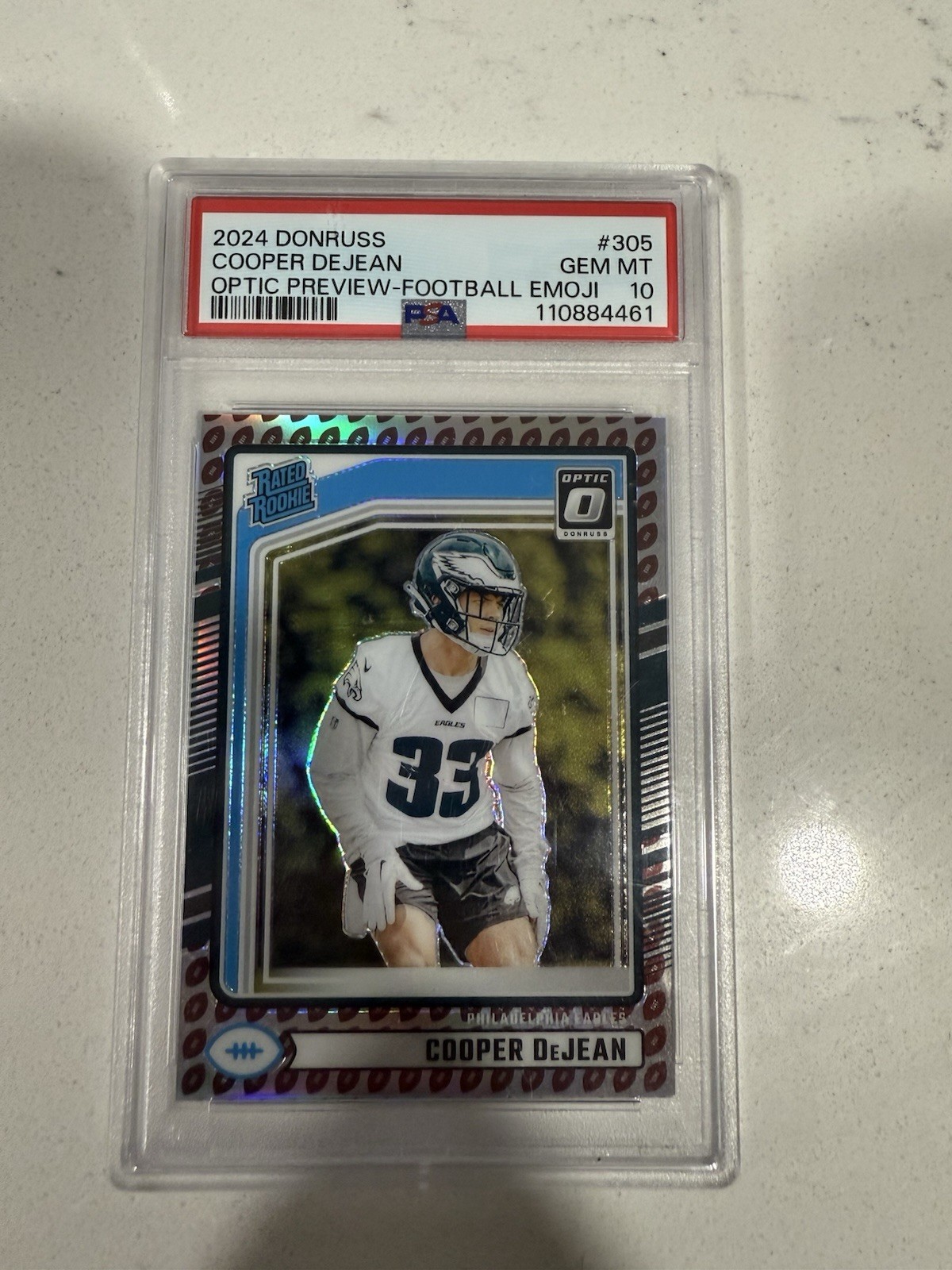 2024 Panini Donruss - Rookie Cooper DeJean Optic Preview Football Emoji Prizm