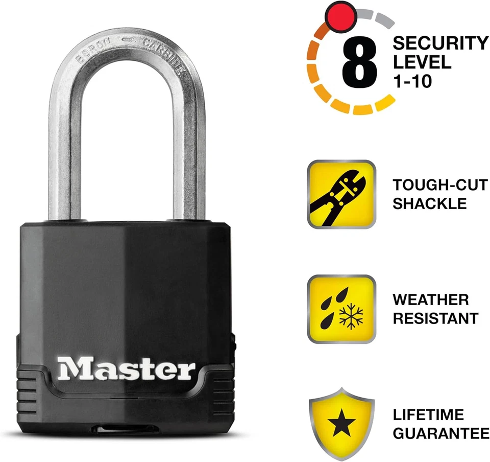 Master Lock Black Magnum Keyed-Alike Padlocks with All-Weather Cover, Outdoor Lo - Image 2 of 4