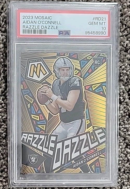 2023 Panini Mosaic Razzle Dazzle Aidan O'Connell SSP Case Hit PSA 10 OFFER