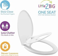 BEMIS Children's Potty Training Elongated White Toilet Seat NEW 1881SLOW000
