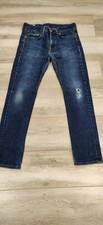 Levis 510 Jeans Mens 31x30 Blue Slim Fit Distressed Faded Denim Pants Whiskered