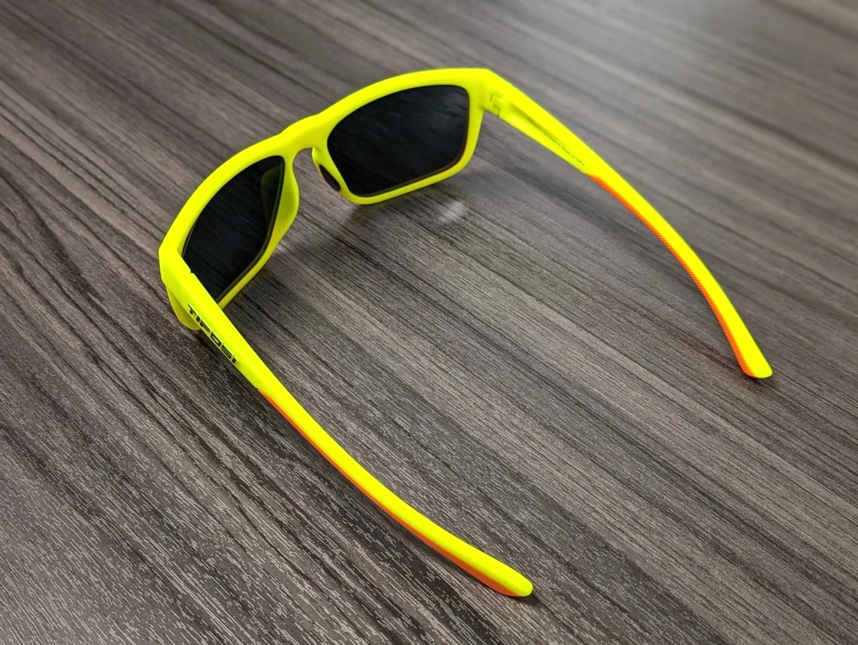 Tifosi Swick Sunglasses Neon Yellow/Orange, Smoke w/Red Mirror Lenses, #340 - Image 3 of 4