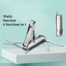 Multifunctional Stainless Steel Nail Clippers Six Functions Nail Files Bottle Op