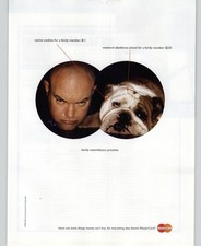 2003 Vintage Print Ad MasterCard Credit Card Bulldog Bald Man Family Resemblance