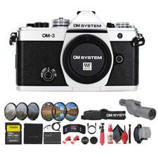 OM SYSTEM OM-3 Mirrorless Camera Silver Bundle