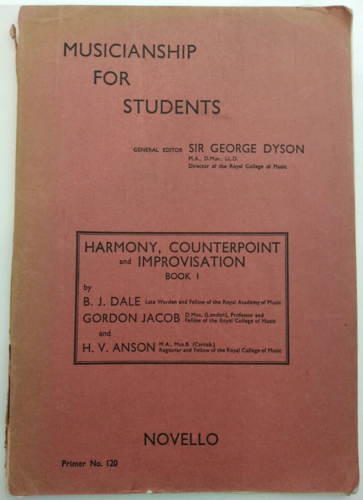 Harmony, Counterpoint & Improvisation Bk I - George Dyson (Edt) Paperback c1940 - Picture 1 of 6