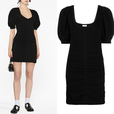 SANDRO poitou ruched mini dress in viscose knit blend U.S 2-4