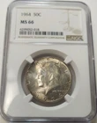 *TONED* 1964 KENNEDY 50C HALF DOLLAR NGC MS66 #6299052-018