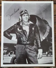 JAMES JIM SWETT SIGNED 8x10 PHOTO USMC WWII FLYING ACE PILOT MEDAL OF HONOR MOH