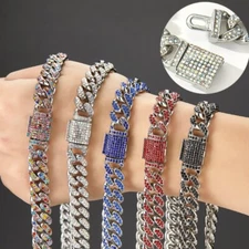 13mm Hip-Hop Cuban Link Chain CZ Necklaces Choker Dating Party Jewelry Gifts New