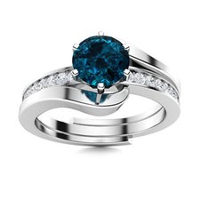 Dainty 5MM Round London Blue Topaz 925 Sterling Silver Women Stackable Ring