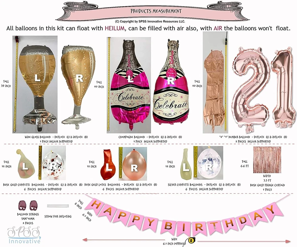 21 Años Niña Cumpleaños Decoraciones 21ª Niña Oro Rosa Papel Banner SPSS INNOVADOR Foto 4 de 4