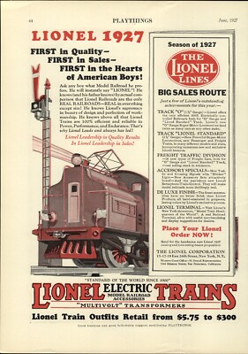 1927 PAPER AD Lionel Electric Toy Train Sets Model Railroad $300
