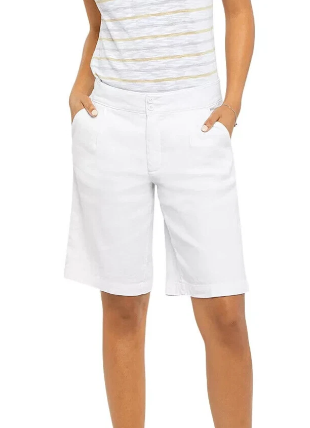 Nydj L32213 Womens White Modern Bermuda Shorts Size 4