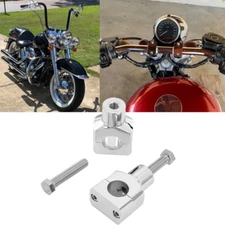 Chrome 1'' Inch Handlebar Risers Clamp For Harley Fatboy Dyna Sportster Touring