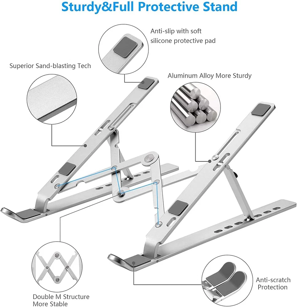 Laptop Stand, Laptop Holder Riser Computer Stand, Adjustable Aluminum