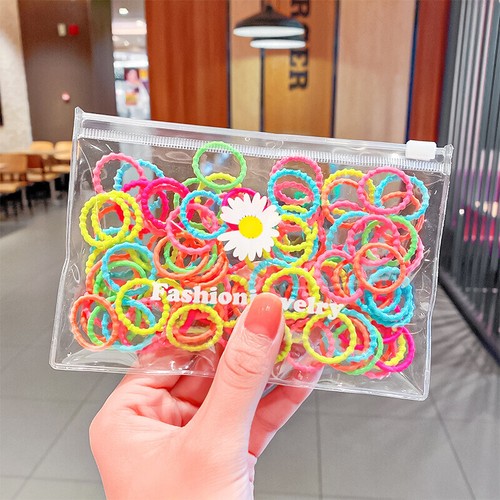100pcs Colorful Plush Hair Ties Rubber Band Ponytail Hair Accessories for Kids - Picture 13 of 23