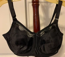 Bali 0180 Lace Comfort U Flower Full Figure Bra Unlined UW Womens 34DD Black