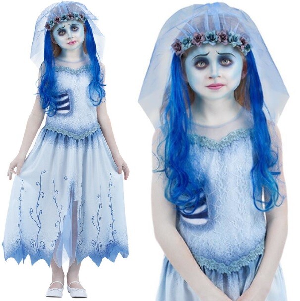 Nuevo disfraz de Halloween para niños con licencia de novia cadáver Emily de Smiffys