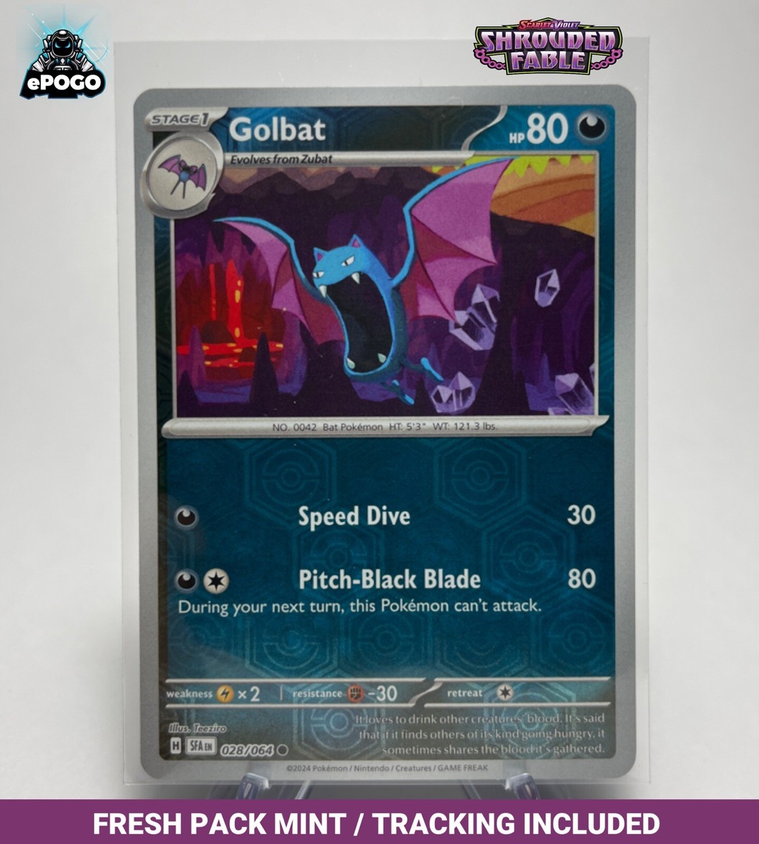 うぉんばっと Golbat 028/064 Reverse Holo Pokemon TCG: Shrouded Fable MINT