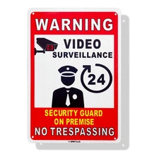 Aluminum Video Surveillance No Trespassing Security On Premise Warning Sign 10x7