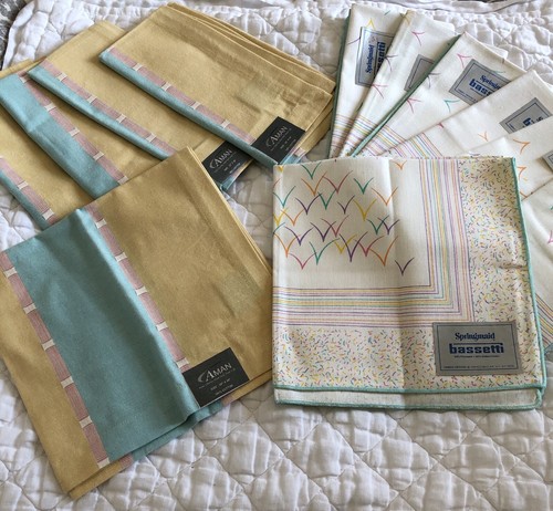 Pastell Sherbet Serviette Set = 8 Springmaid BASSETTI Konfetti + 5 AMAN Farbblock