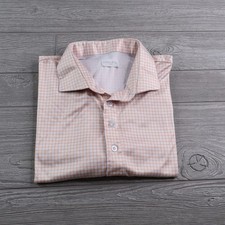Collars Co Dress Collar Polo Men's Size XL Orange Check Performance Stretch