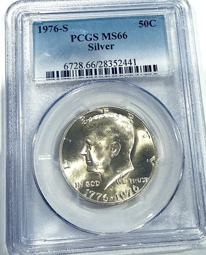 1976-S Silver Bicentennial JFK Half $ ~ PCGS MS66 ~ Nice!